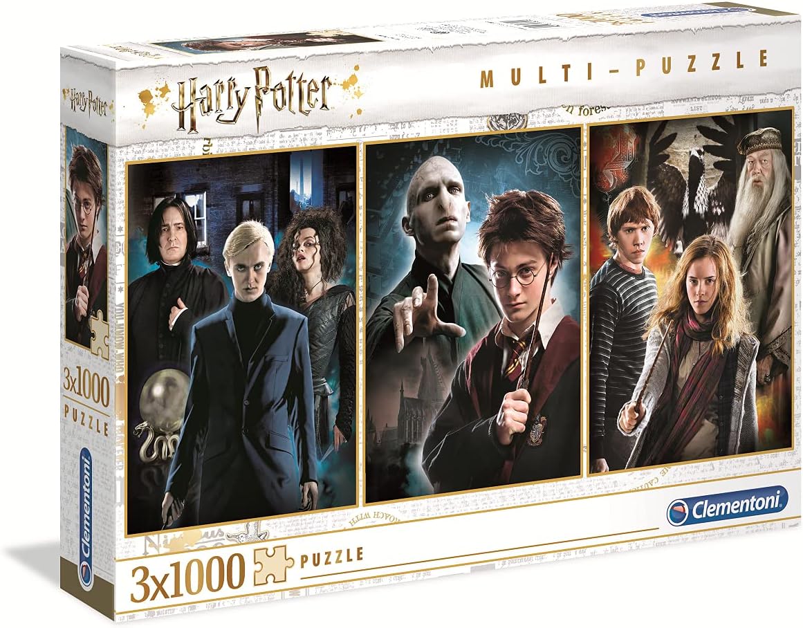 Detalle de Clementoni 61884 Harry Potter Puzzle (3×1.000 Teile) – buntes Erwachsenenpuzzle ab 9 Jahren