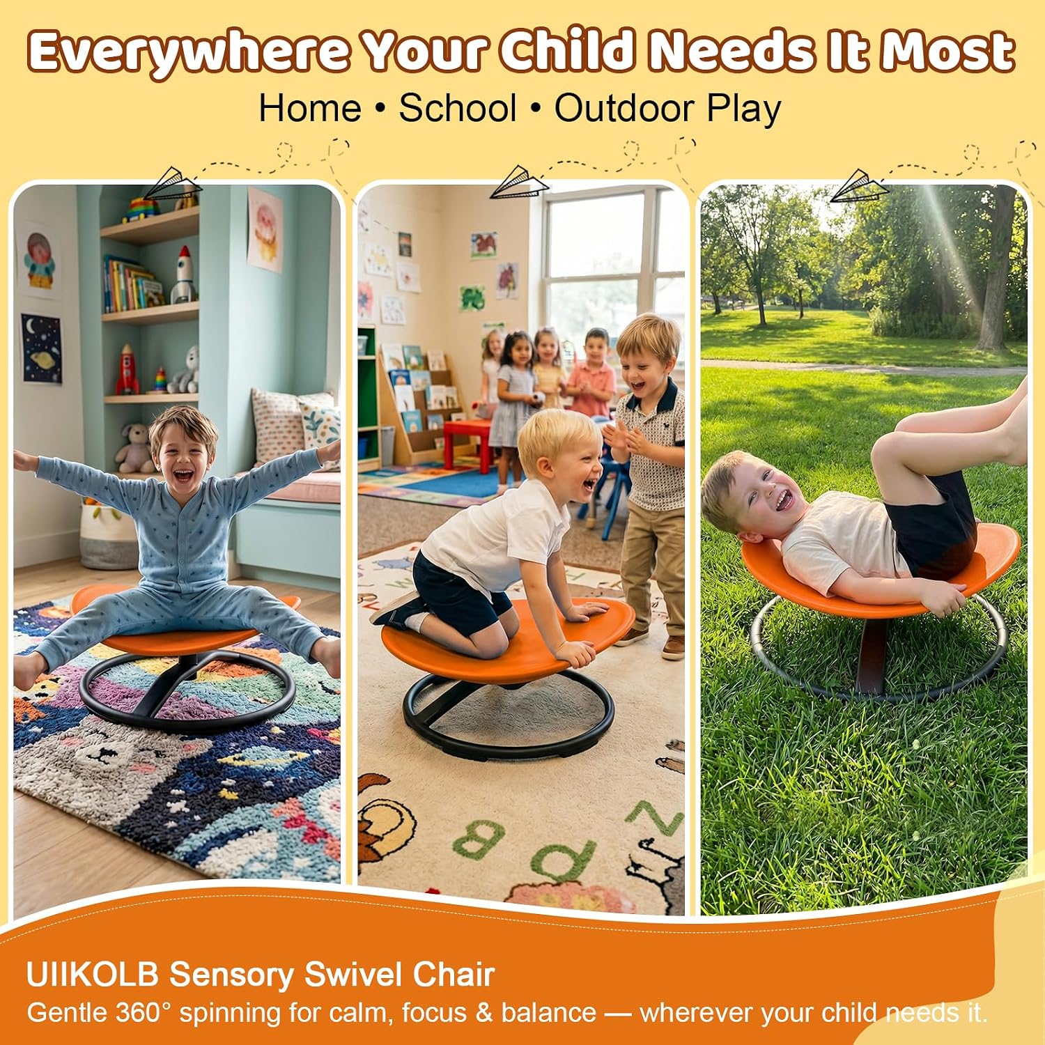 Thumbnail 6 de UIIKOLB Sensory Spinning Chair, 220 lb Capacity