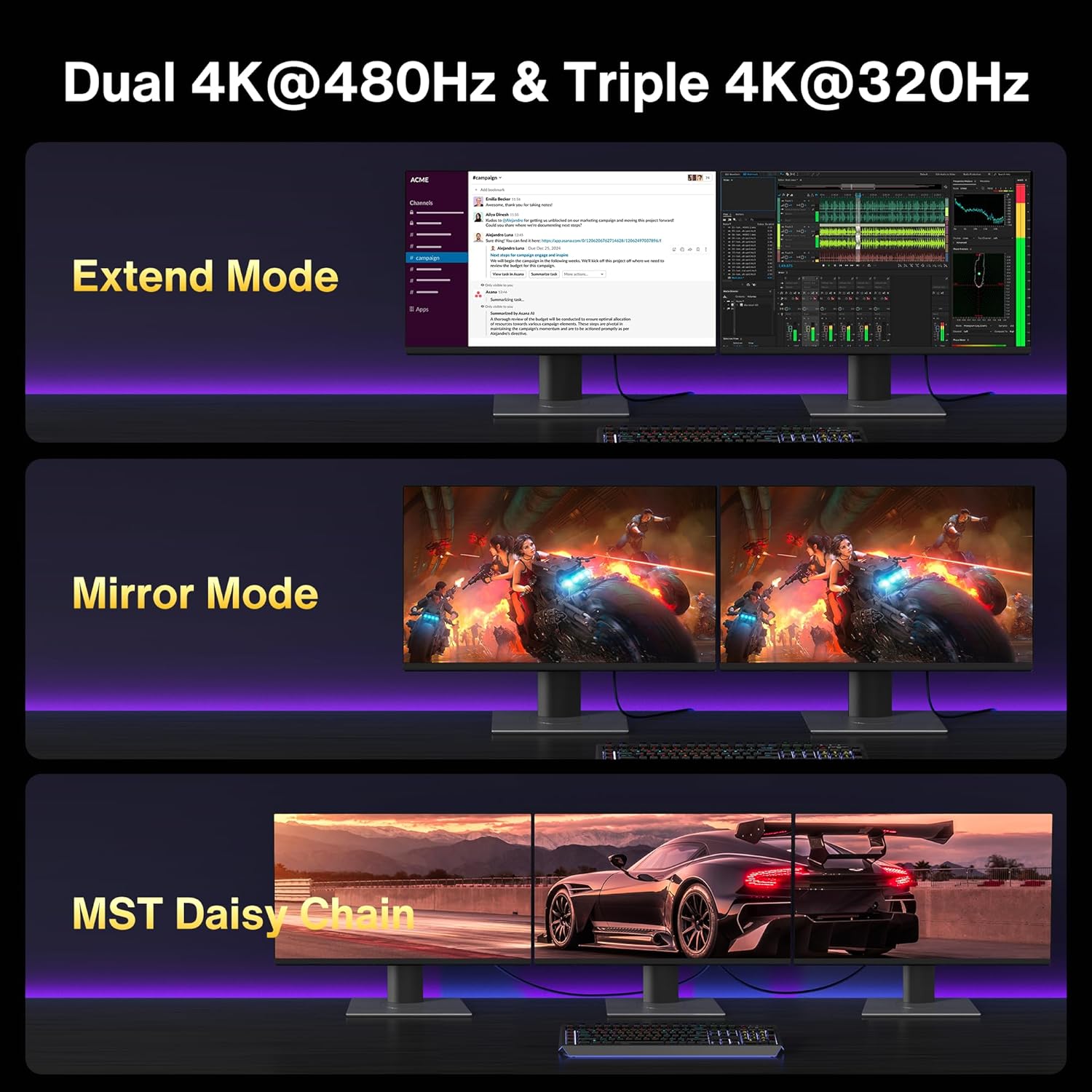 Thumbnail 6 de DisplayPort 2.1 cable 2M for 80Gbps