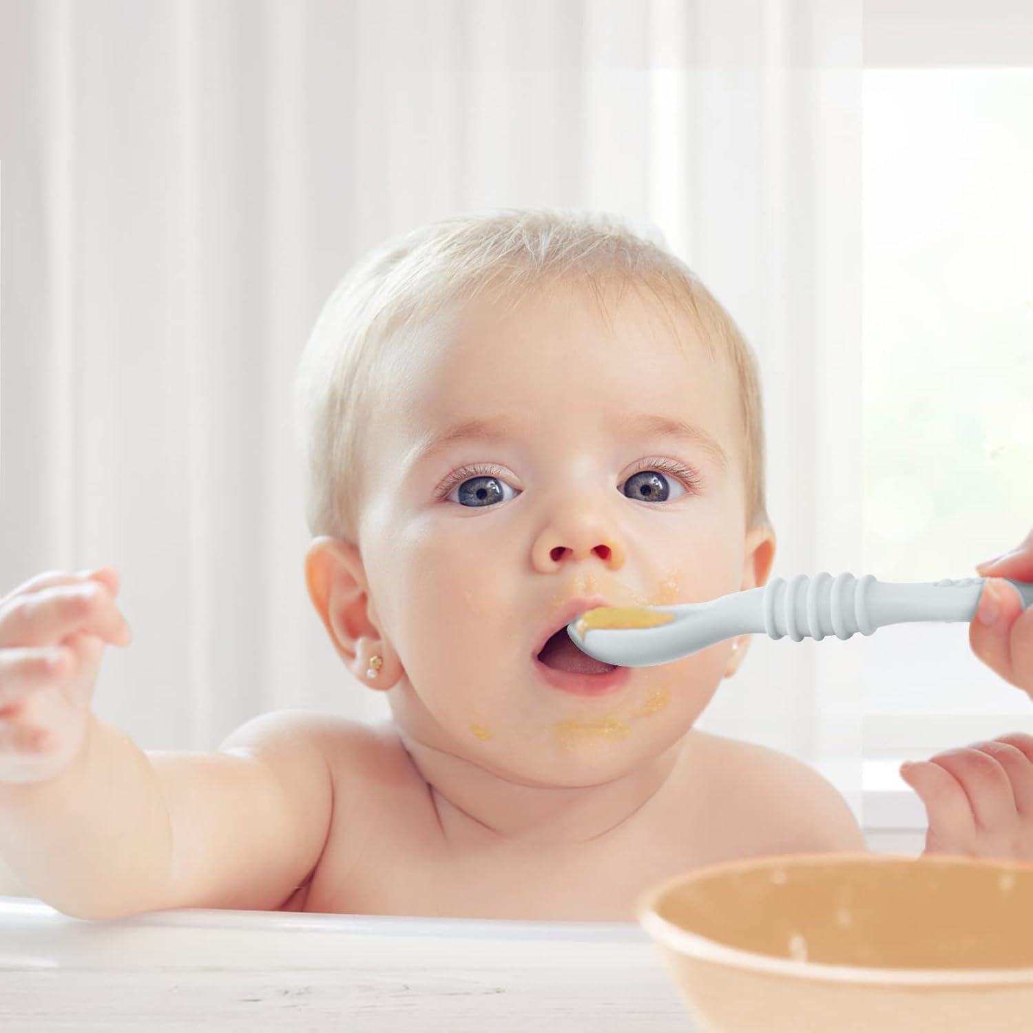 Thumbnail 6 de Vicloon Baby Fork and Spoon Set (3-piece) food-grade silicone weaning utensils for self-feeding