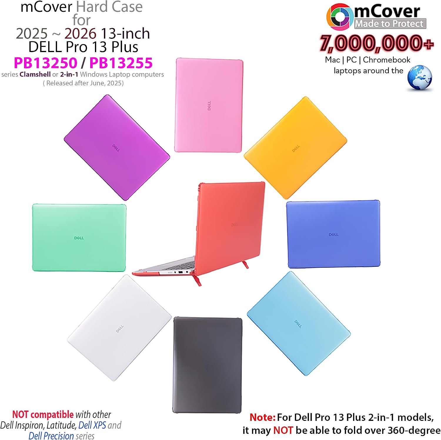 Detalle de mCover Dell Pro 13 Plus PB13250/PB13255対応 13.3インチPCケース 半透明ポリカーボネート製・ブラック