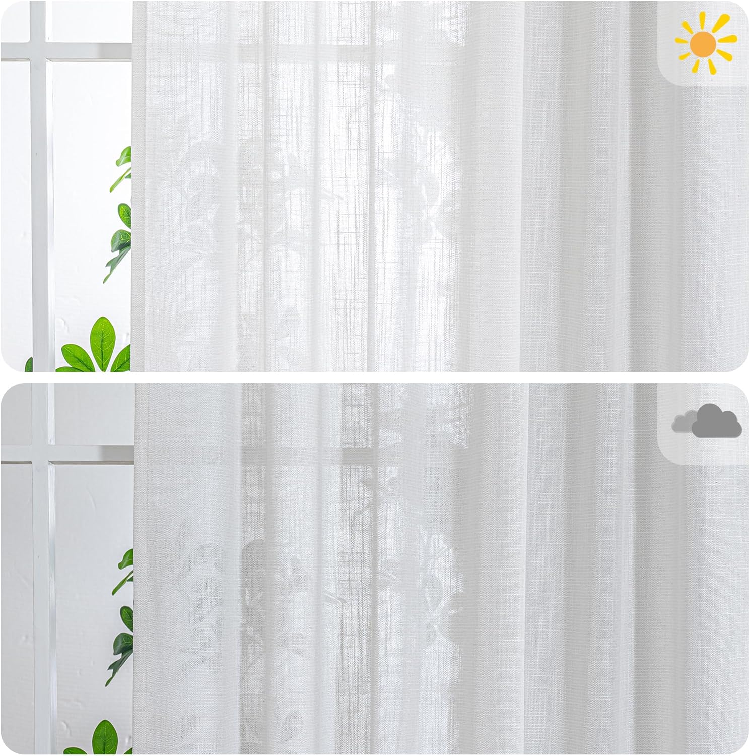 Thumbnail 2 de MYSKY HOME Kurzvorhang 160 × 140 cm, 2er-Set 🪟
