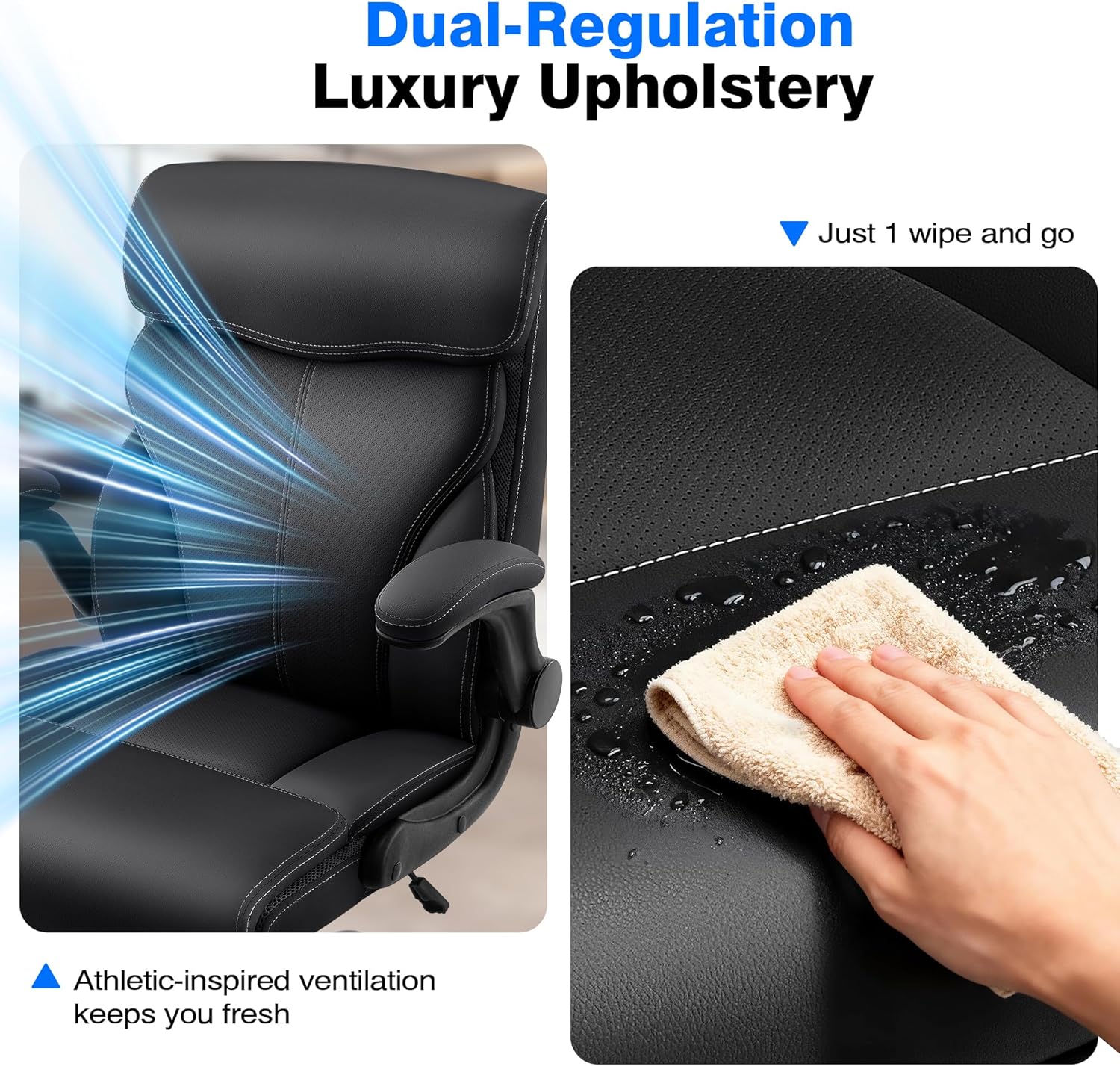 Thumbnail 6 de AreShark Office Chair Executive High Back with Lumbar Support, Breathable Faux Leather, and Rock Recline