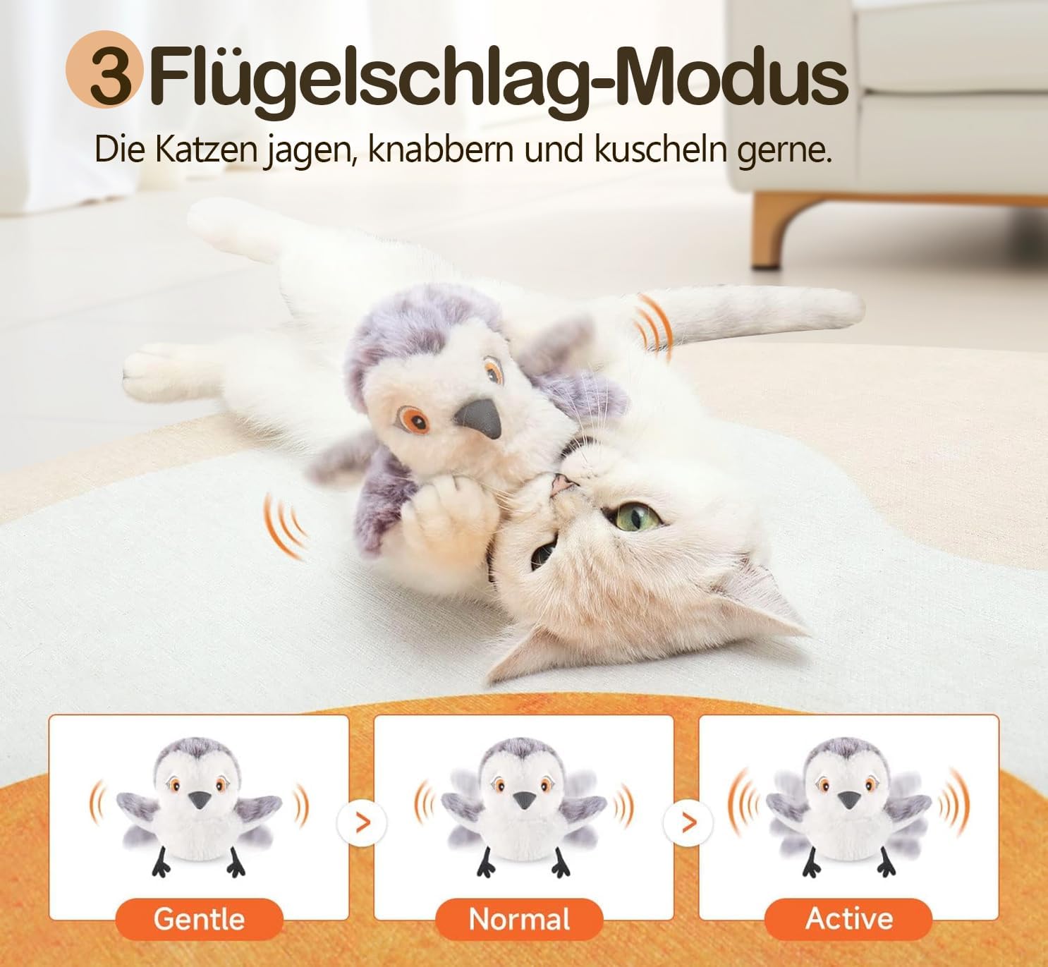 Detalle de Migipaws Flattervogel Katzenspielzeug Katzenspielzeug mit Katzenminze 🐾