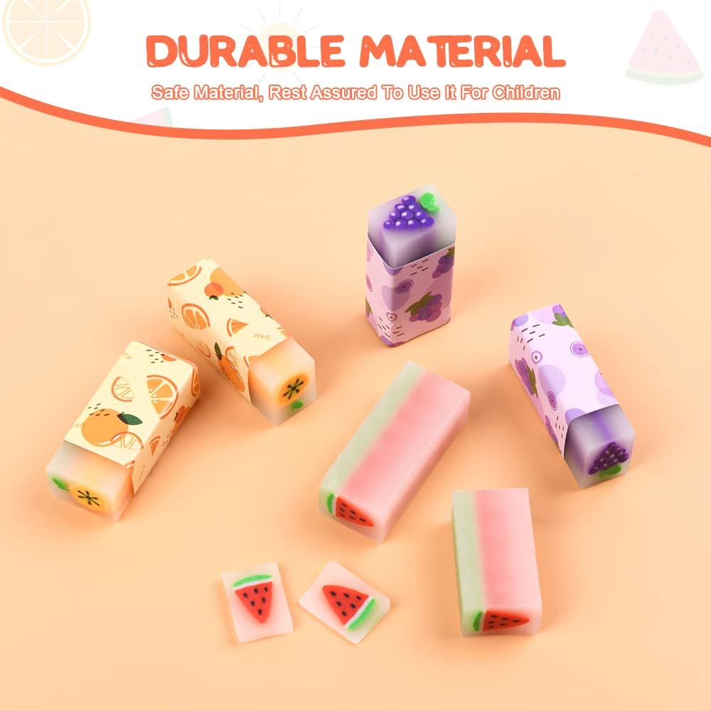 Detalle de Gommes fruits Vicloon ColoréEs – 6 gommes illustrées pour enfants et élèves