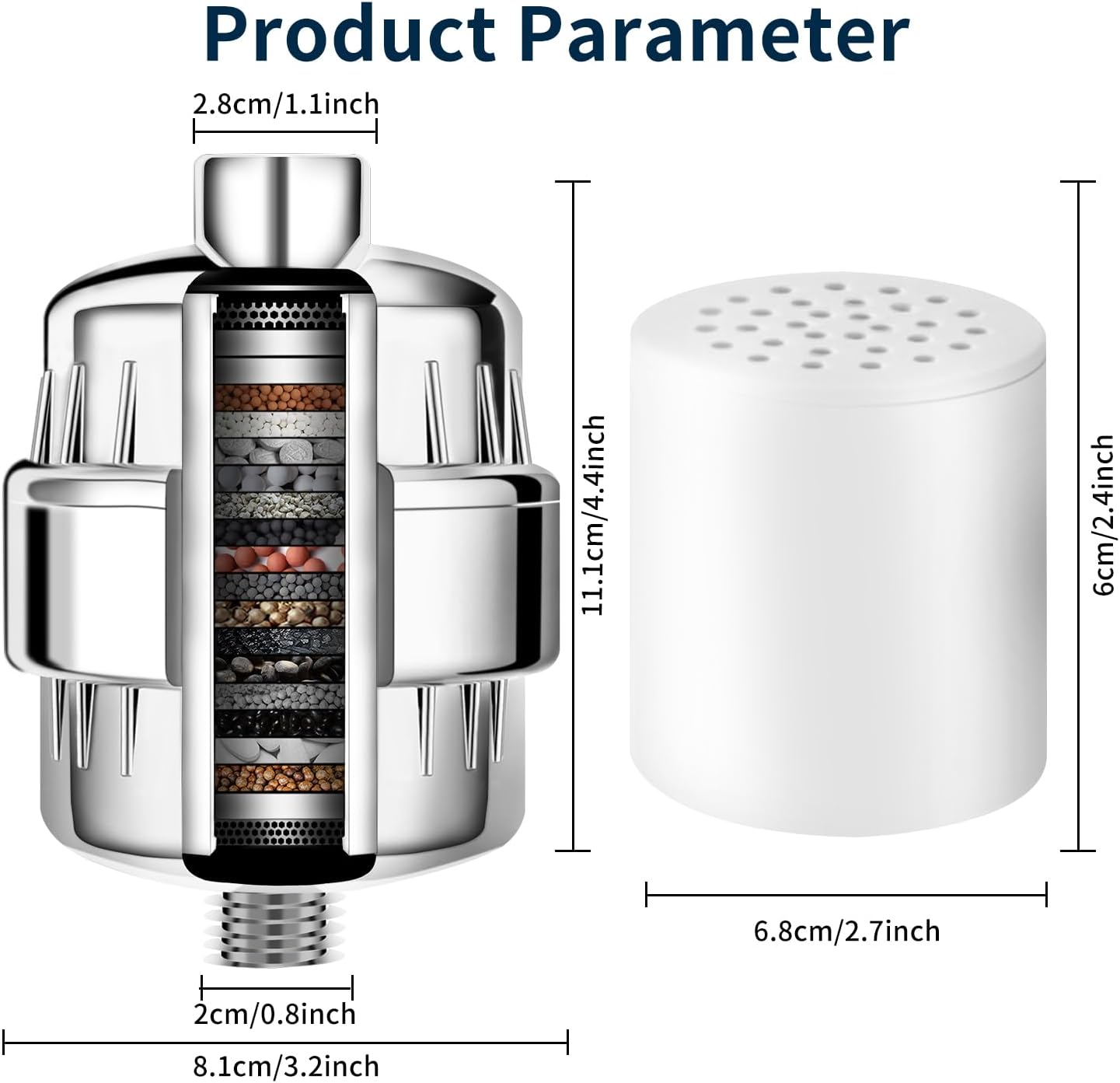 Thumbnail 3 de 36 Stufen Vitamin C Duschfilter mit austauschbarer Kartusche
