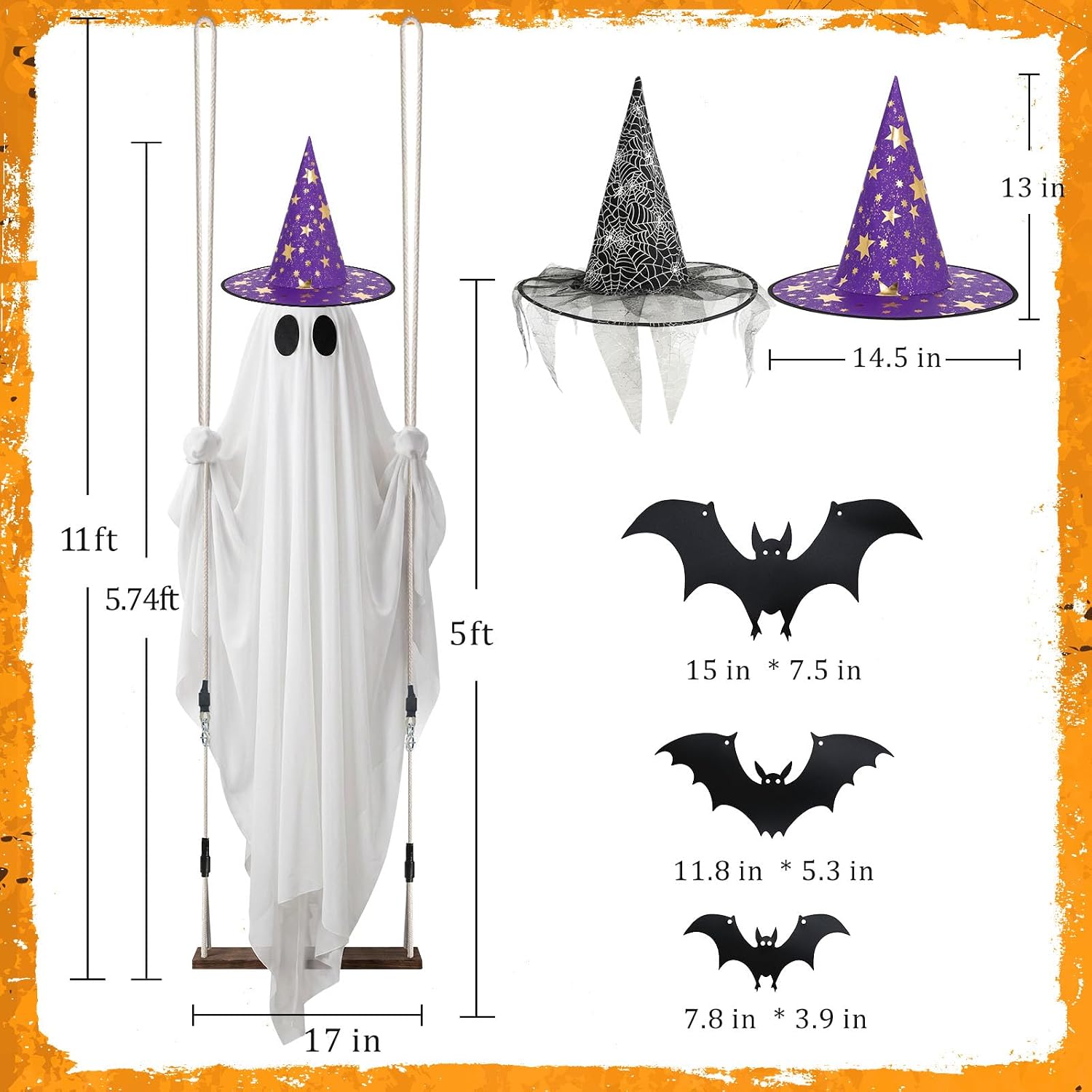 Detalle de Hanging Halloween Ghost Decor, 11-Foot