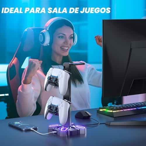 Thumbnail 6 de KDD Led: Soporte para Auriculares Gaming con 2 Puertos USB y Puerto Type‑C