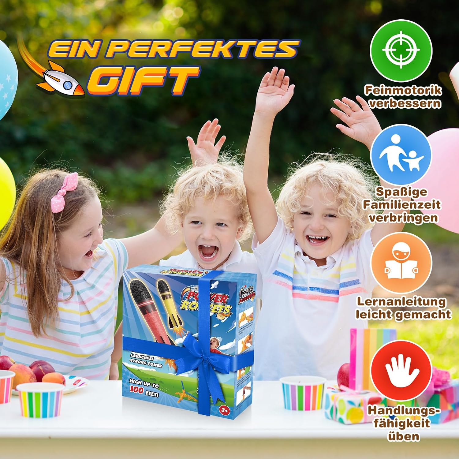 Thumbnail 6 de HappyKidsClub Raketen Spielzeug 30 m Reichweite