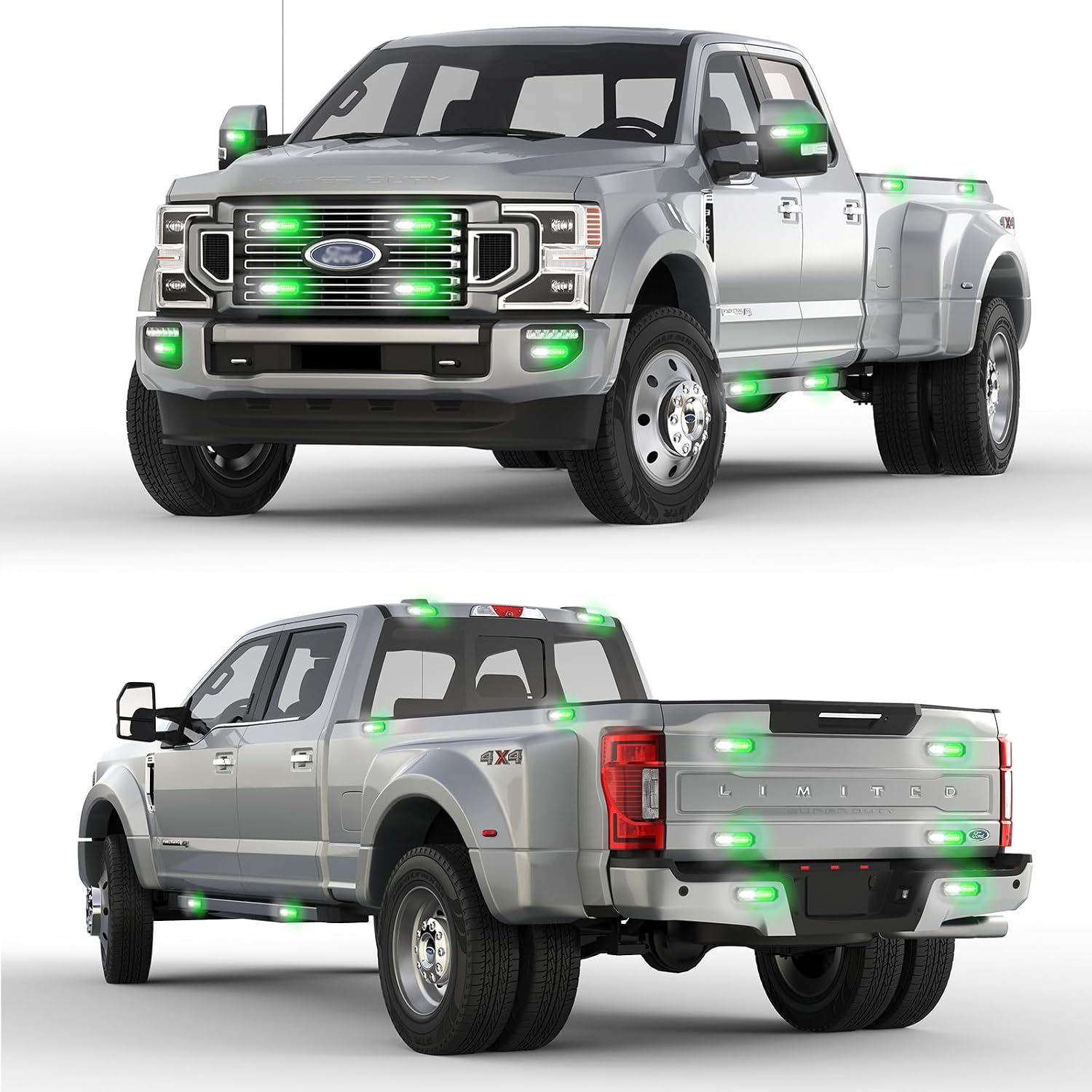 Detalle 2 de PKINGLAKE 8-Pcs 12 LED Emergency Strobe Light Bar for Vehicles đźš“