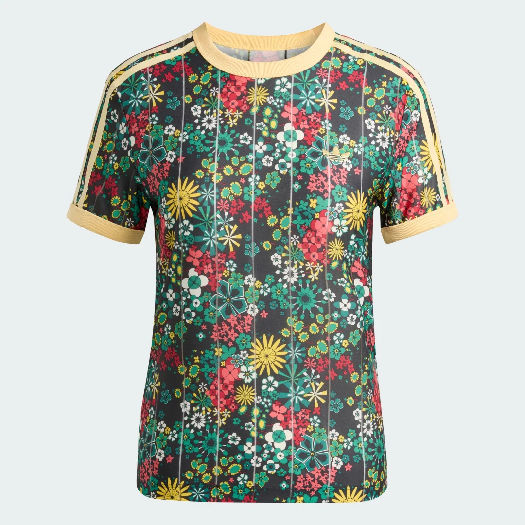 Detalle de Camiseta Adidas Originals x Liberty London 3 Stripes – Negro