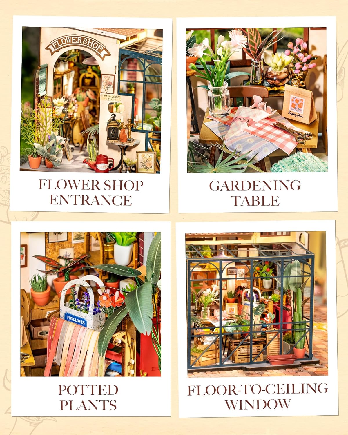 Thumbnail 1 de Rolife Miniature Maison de Poupée La Boutique de Fleurs d’Emily : kit DIY en bois avec éclairage LED