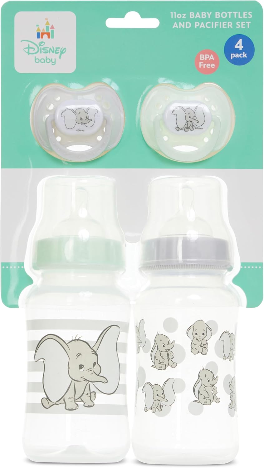 Detalle de ディズニー 哺乳瓶・おしゃぶりセット 11オンス砂時計型ボトル2本・矯正用おしゃぶり2個