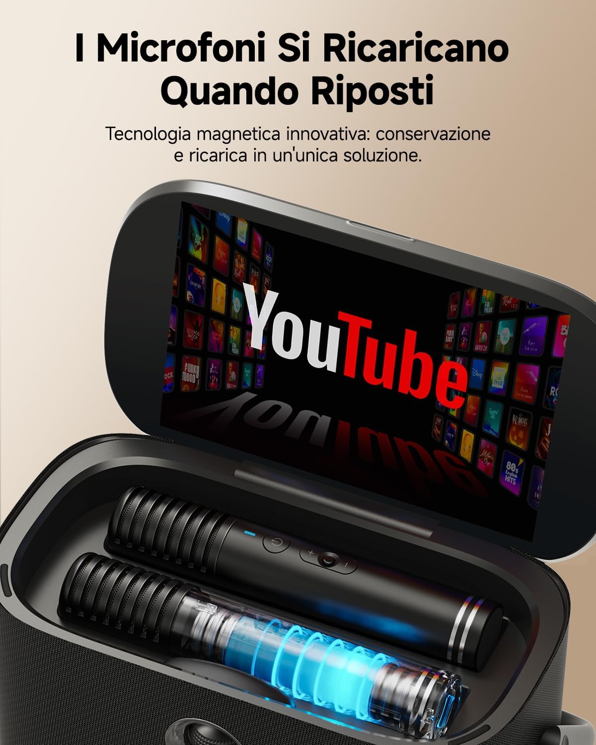 Thumbnail 4 de Karaoke con microfono portatile Shell S2, 140W, Bluetooth, app KaraFun e HDMI per TV
