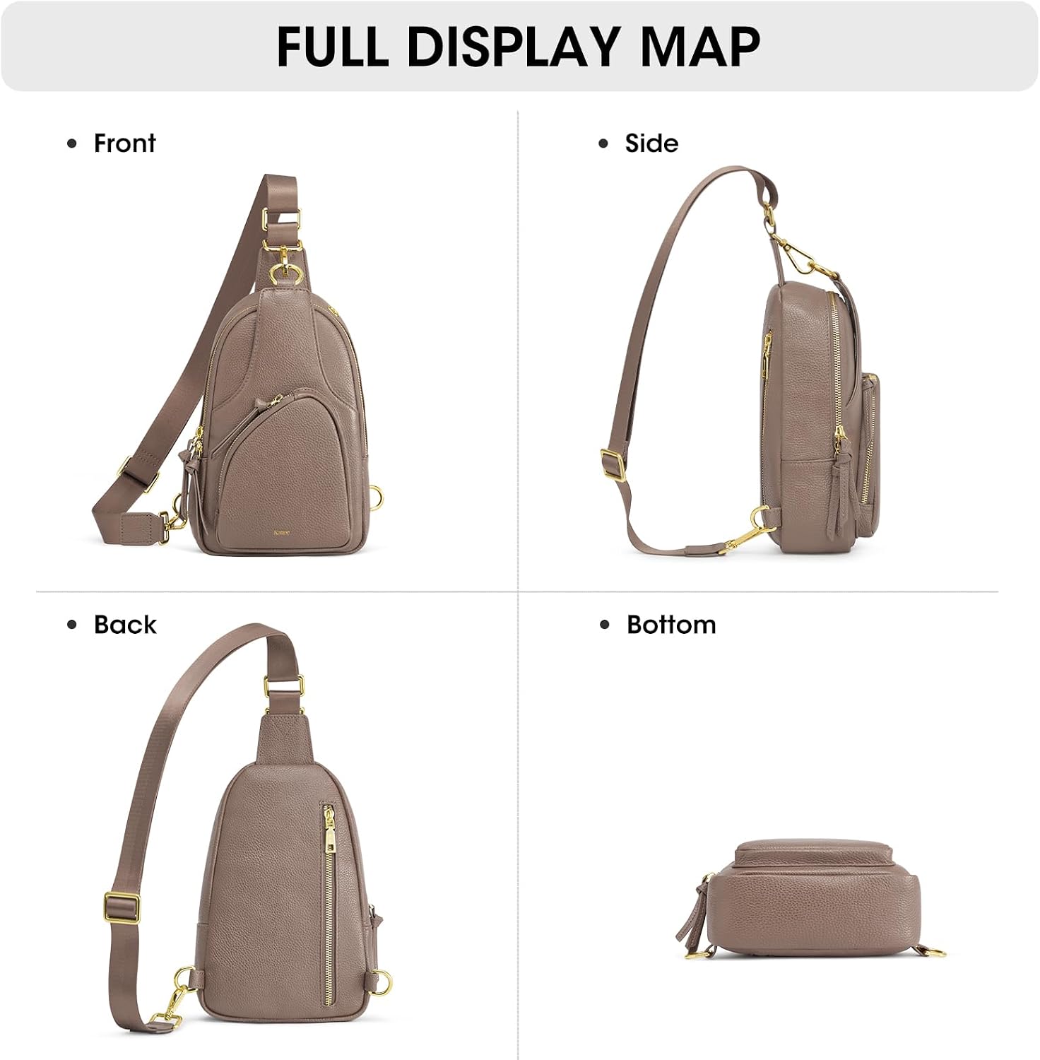 Thumbnail 6 de Kattee borsa a tracolla da donna in pelle con blocco RFID