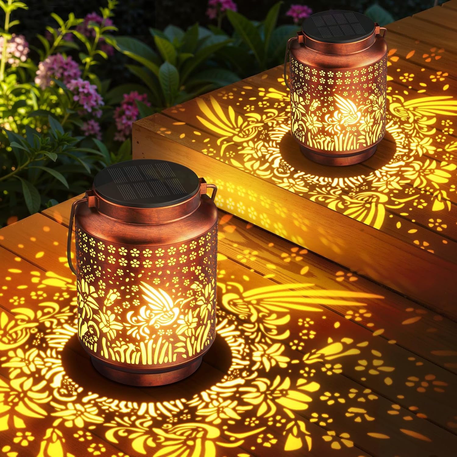 Detalle 2 de BUCASA 2 Pack Hummingbird Solar Lanterns