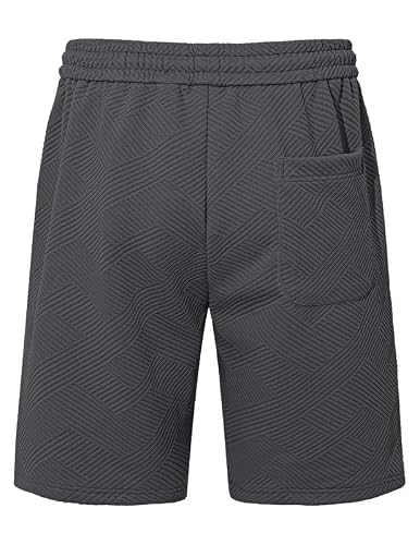 Detalle 2 de TARAINYA Textur Kurze Hosen Herren Baumwolle Shorts Sommer Mit Kordelzug