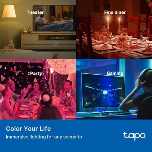 Detalle de Tapo L530E 2-Pack E27 Smart Bulbs with Alexa & Colour Changing LED (8.3W)