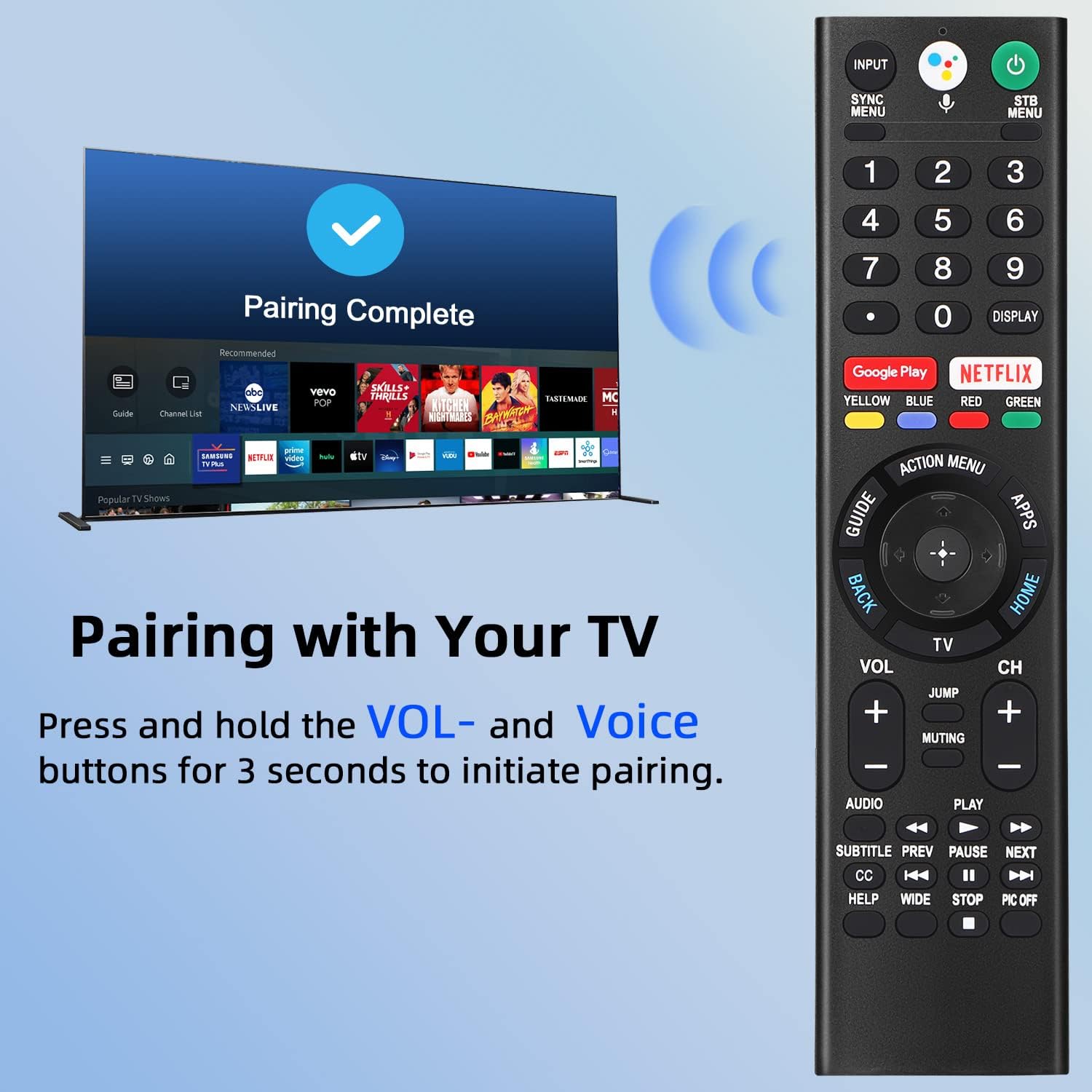 Detalle de Sony Bravia RMF-TX310U Voice Remote Replacement for All OLED/LED Smart TVs