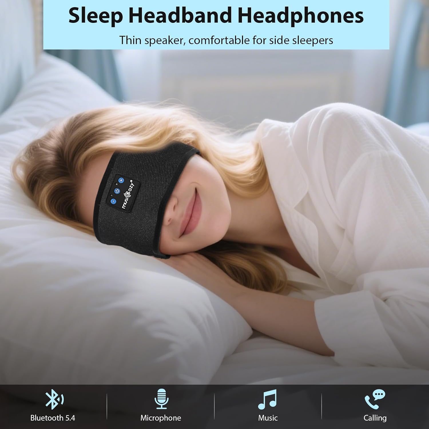 Detalle de MUSICOZY Schlafkopfhörer Bluetooth 5.4 mit 14h