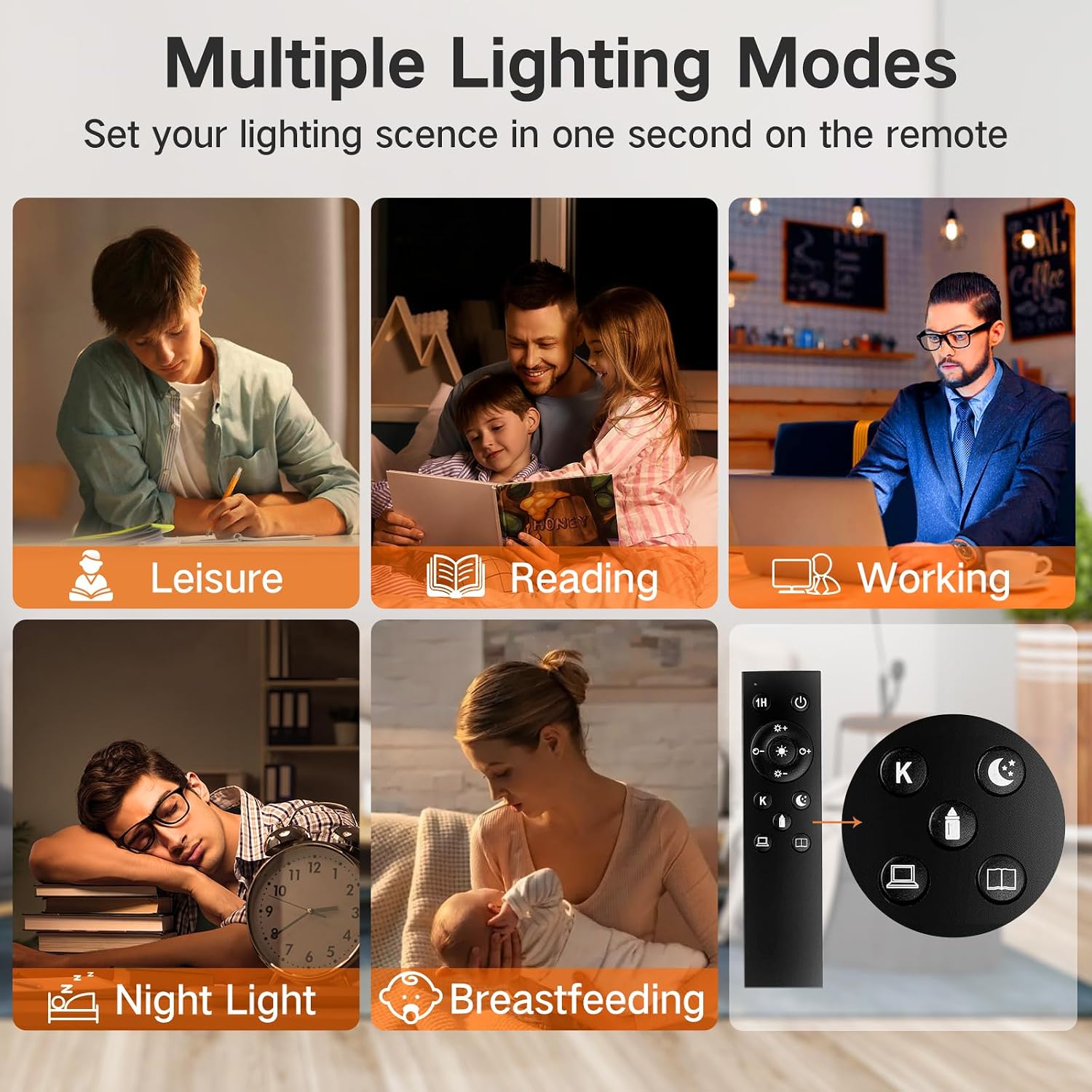 Thumbnail 6 de OUTON Dimmable Upligther Floor Lamp with Remote Control (3000K–6000K) and 1H Timer