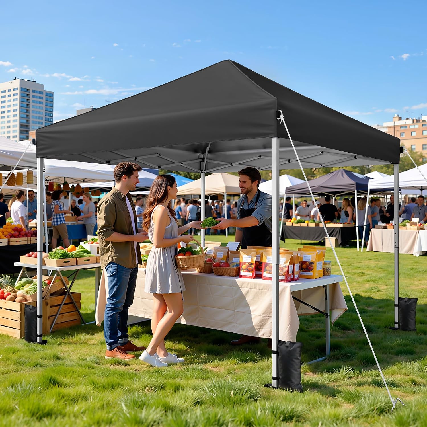 Thumbnail 6 de Vinabilia WF250023 10x10 Pop-Up Canopy Tent, UPF 50+, One-Push Lock