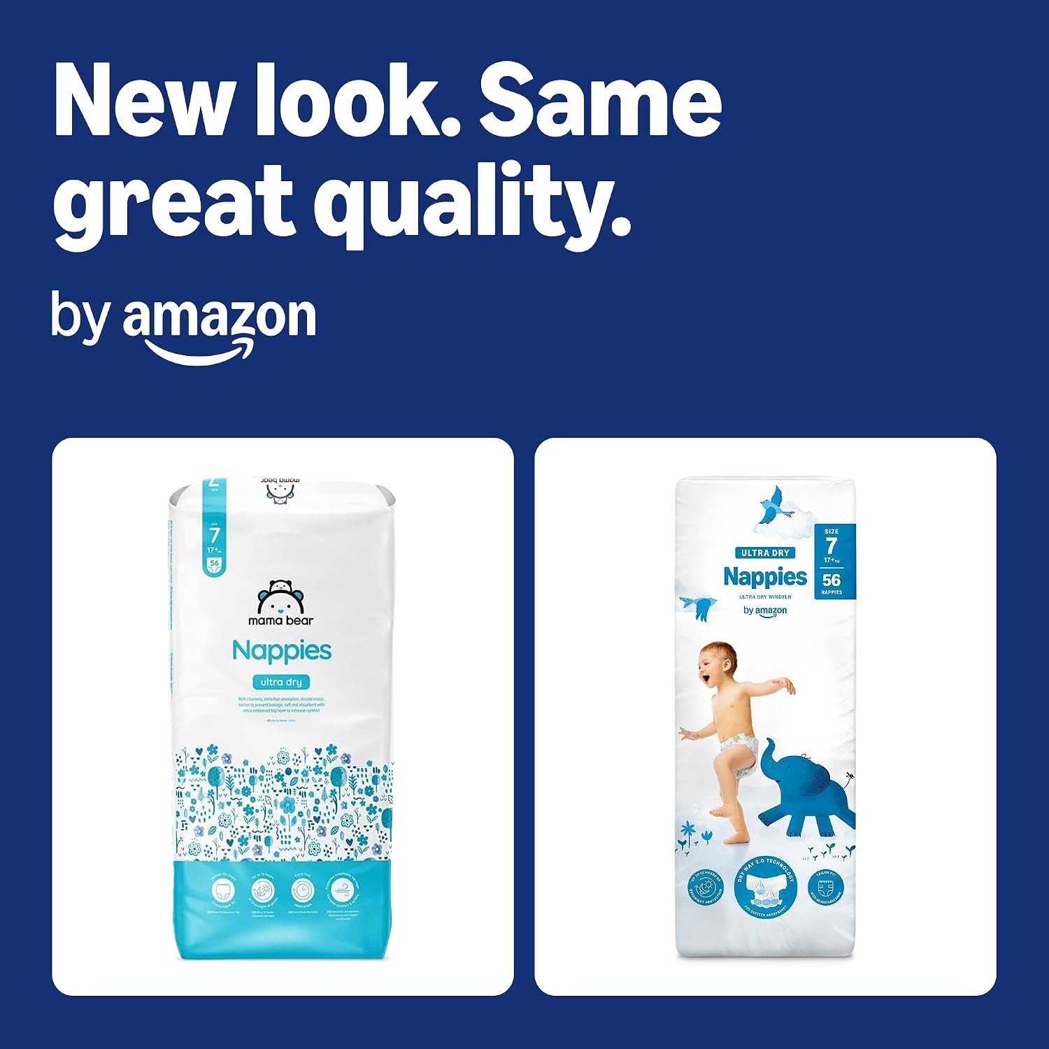 Detalle 2 de By Amazon 112 Ultra Dry Nappies Size 7