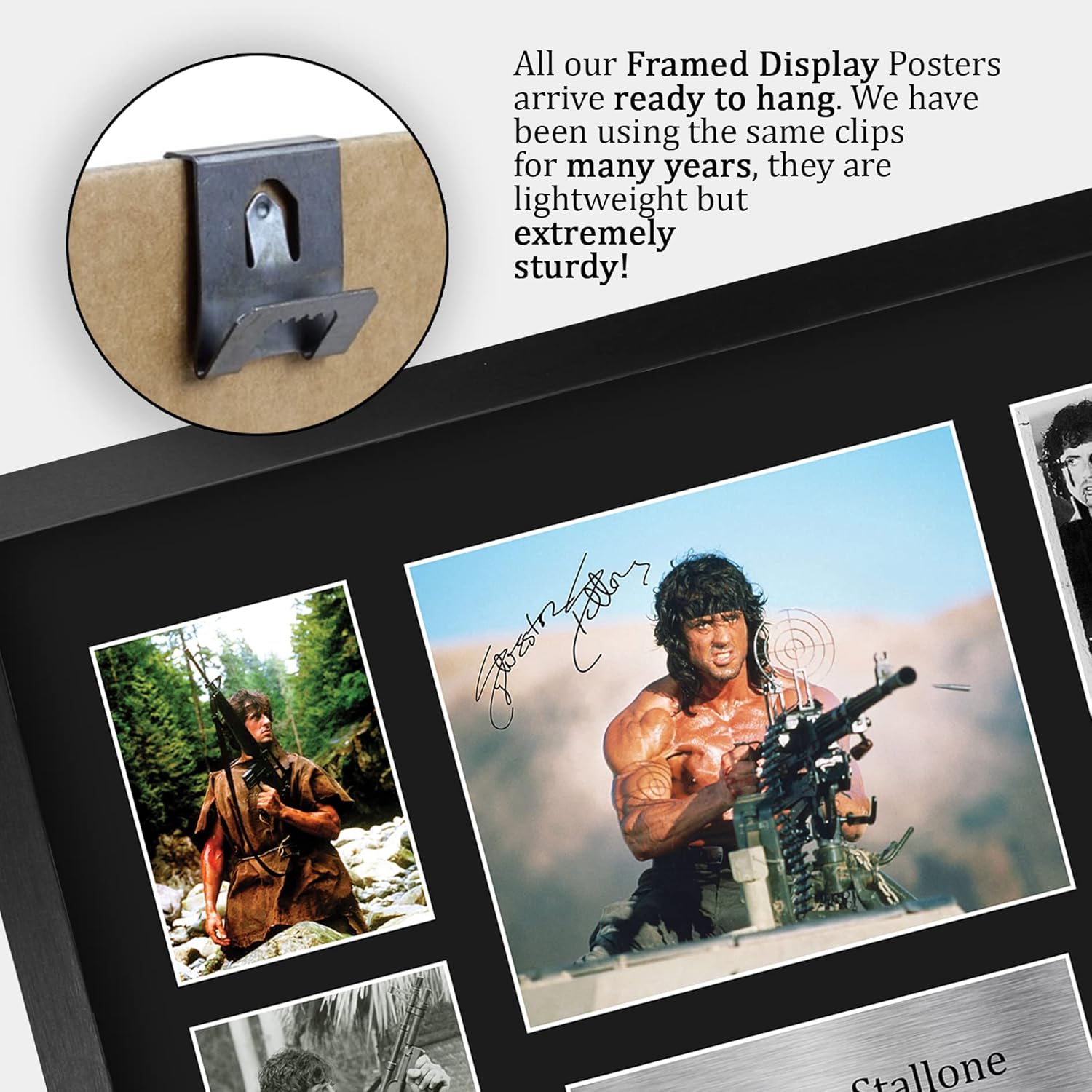 Thumbnail 4 de HWC Trading FR A3 Sylvester Stallone & Rambo framed display for movie memorabilia fans (A3)