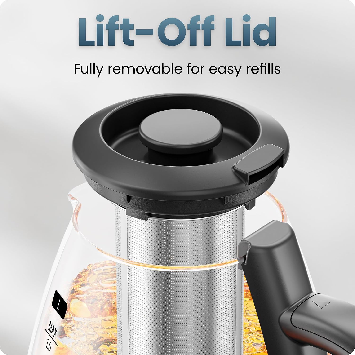 Thumbnail 4 de Chefman Kettle with Tea Infuser, 1L ⚡