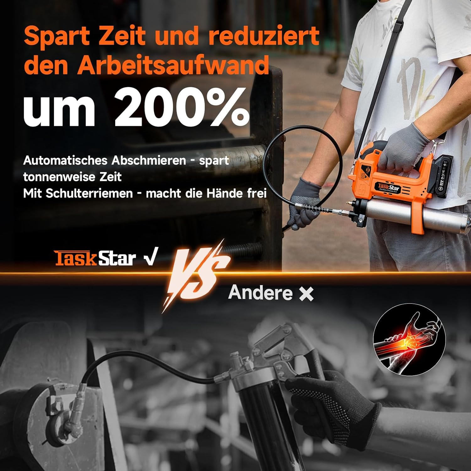 Thumbnail 3 de TaskStar TaskStar 10000 PSI Akku-Fettpresse