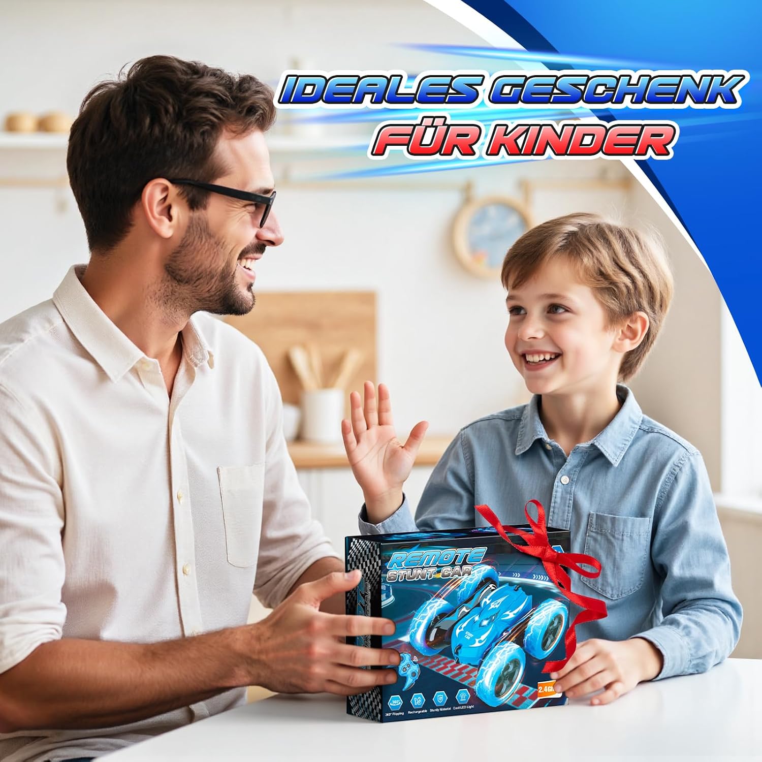 Thumbnail 6 de HappyGoLucky Ferngesteuertes 4WD Monster Truck Auto ab 3–8 Jahre – 360° RC Auto für draußen