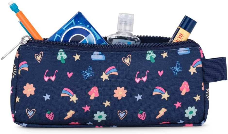 Detalle 2 de JANSPORT Großer Accessory Pouch Navy – robuste Stiftetasche aus recycelten Materialien