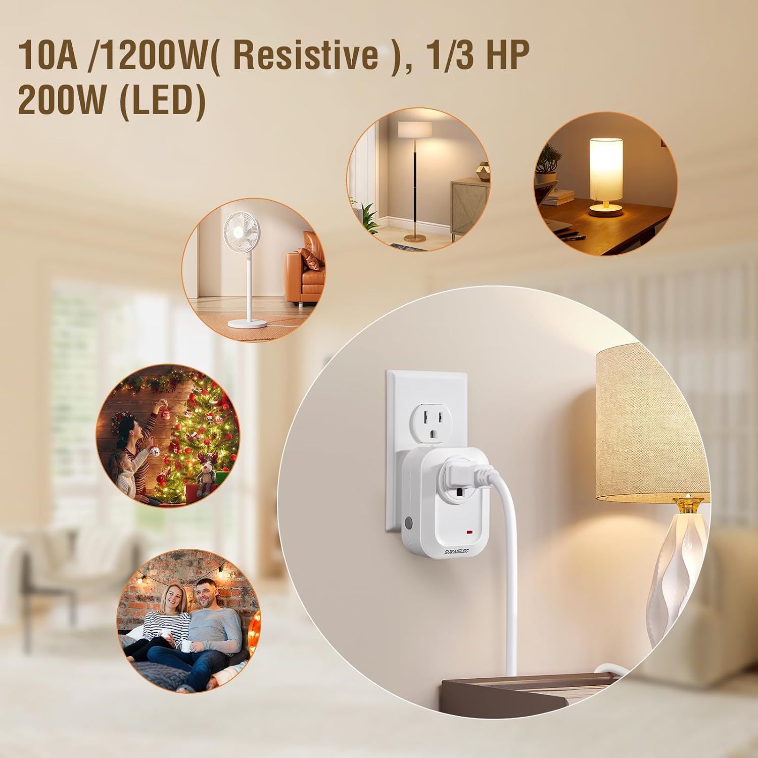 Thumbnail 5 de SURAIELEC URSW11A Wireless Wall Switch and Outlet Remote, 100 ft RF Range