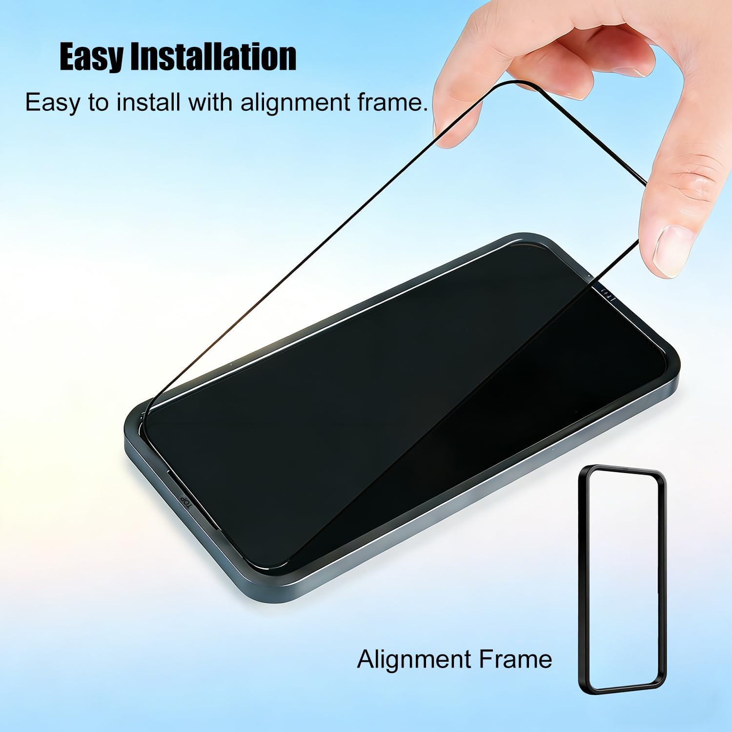 Thumbnail 6 de UZWZW iPhone 17 Pro Max / 18 Pro Max Screen Protector, 9H Glass with Frame