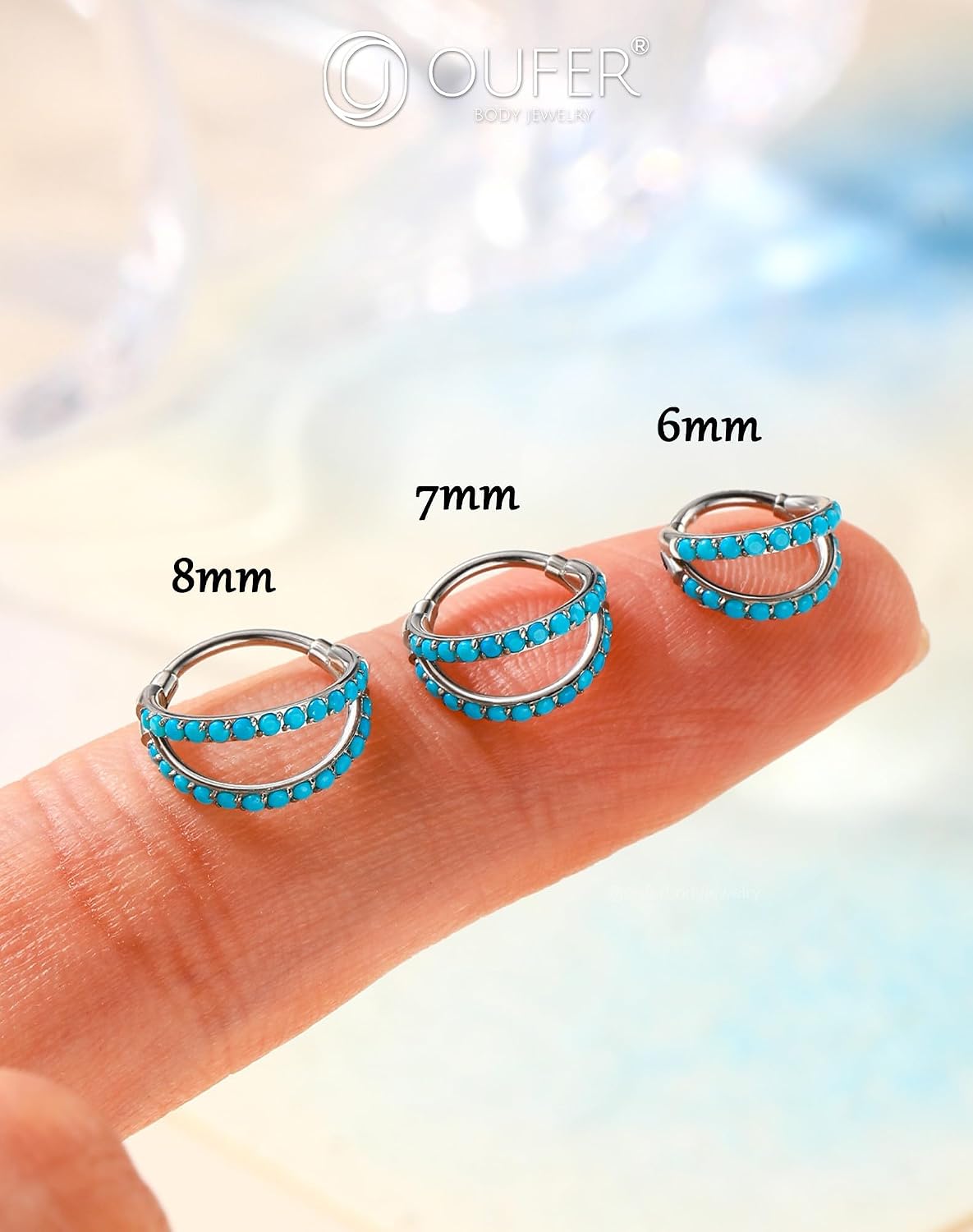 Thumbnail 4 de OUFER anneau nasal hinged clicker 6–8 mm 20G