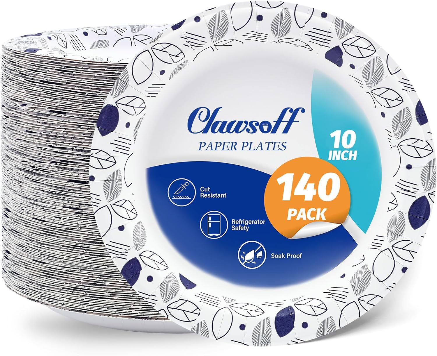 Thumbnail 6 de Clawsoff 200 Pack 8.5 Inch Disposable Plates with Cut & Soak Proof Heavy Duty Coating