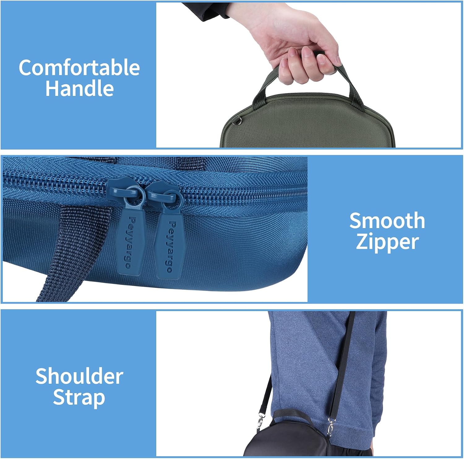 Detalle de Peyyargo Hart Schutzhülle für JBL Charge 6 – Nylon/EVA Tasche mit Schultergurt