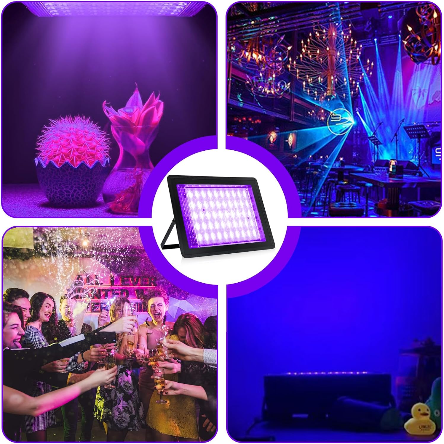 Thumbnail 6 de BAIFULAI LED Schwarzlicht Strahler, set van 2, 50 W, IP66 en UVA 395–400 nm