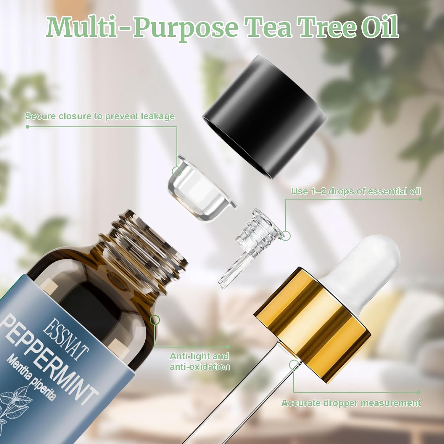 Thumbnail 2 de Olio essenziale di menta piperita ESSNAT 30 ml – 100% naturale, per aromaterapia, diffusori e progetti DIY