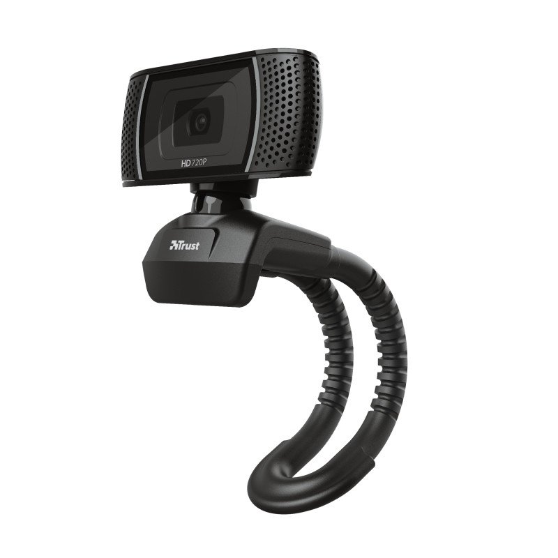 Detalle de Trust Trino Webcam HD: webcam USB 720p con micrófono integrado y pedestal flexible