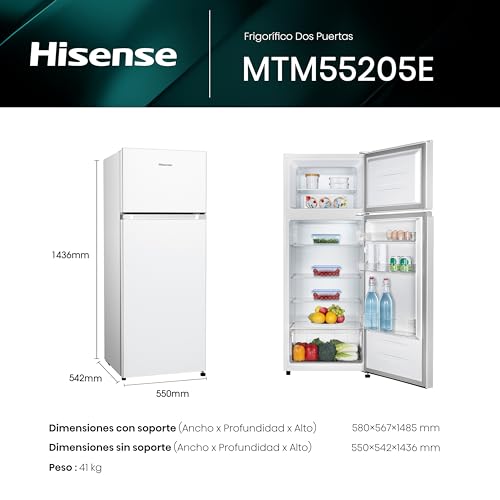 Thumbnail 1 de Hisense MTM55205E frigorífico de dos puertas con cajón de frutas y verduras, LED y 40 dBA