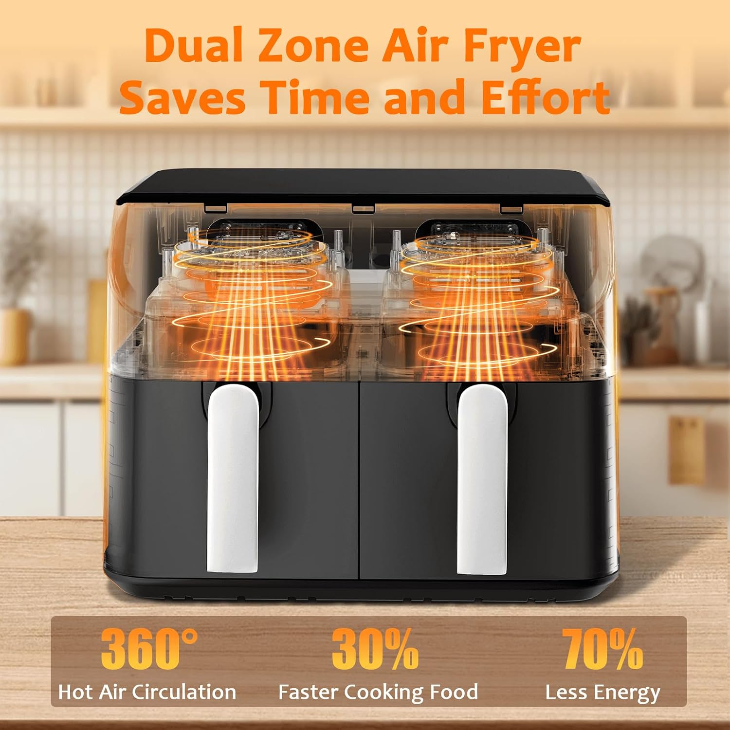 Thumbnail 4 de 9L Dual Air Fryer 2 x 4.5L drawers