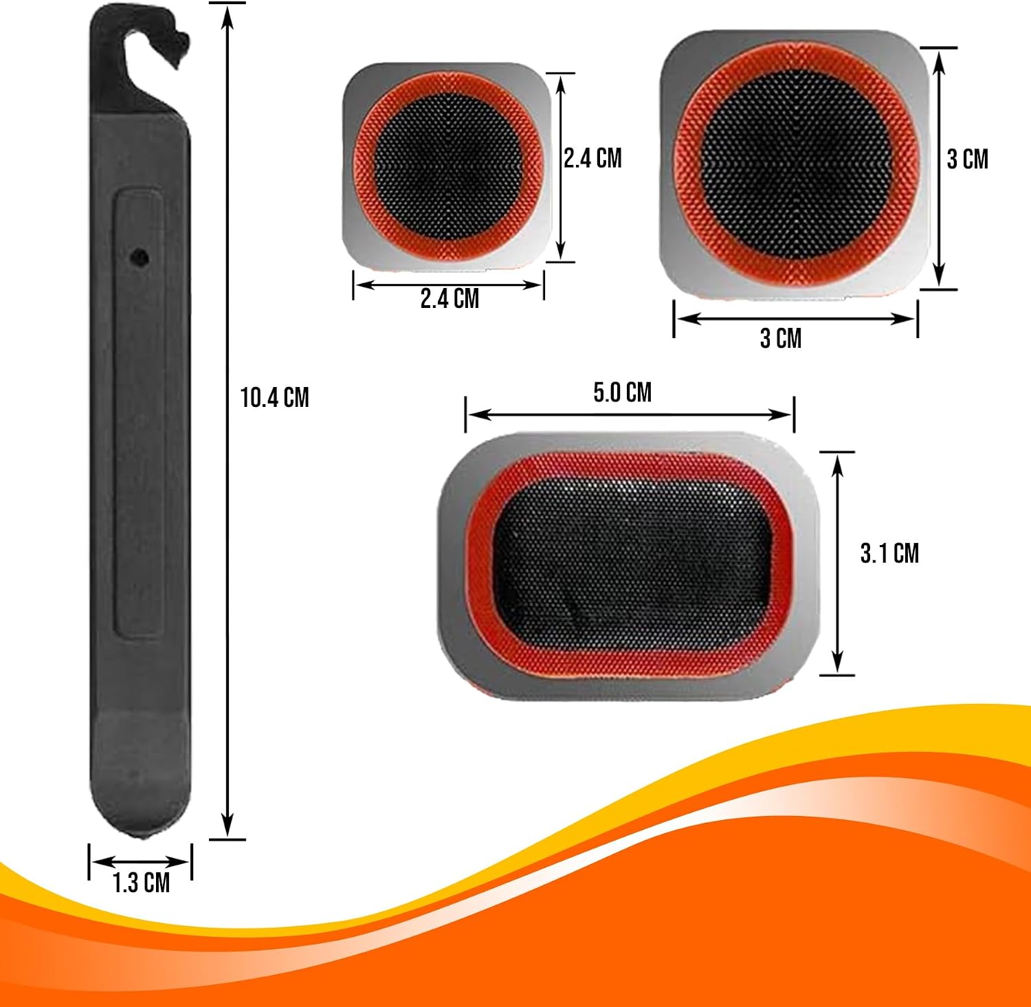 Detalle de 24 pièces Kit Rustine Vélo par Mobi Lock – Kit de réparation de Chambre à air