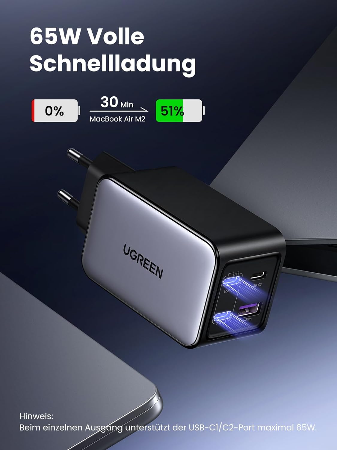 Thumbnail 2 de UGREEN Nexode 65W GaN Ladegerät 4-Port