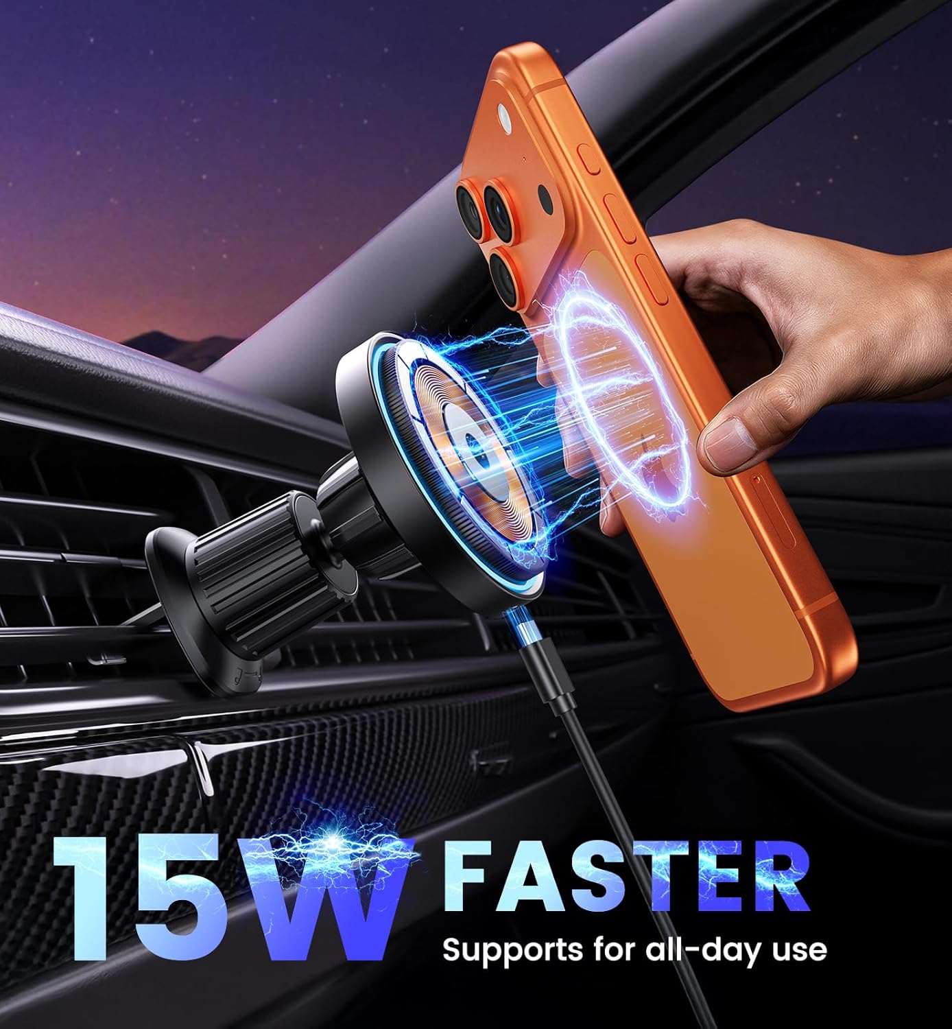 Detalle 2 de MagSafe Car Mount Charger 15W Wireless Car Charger