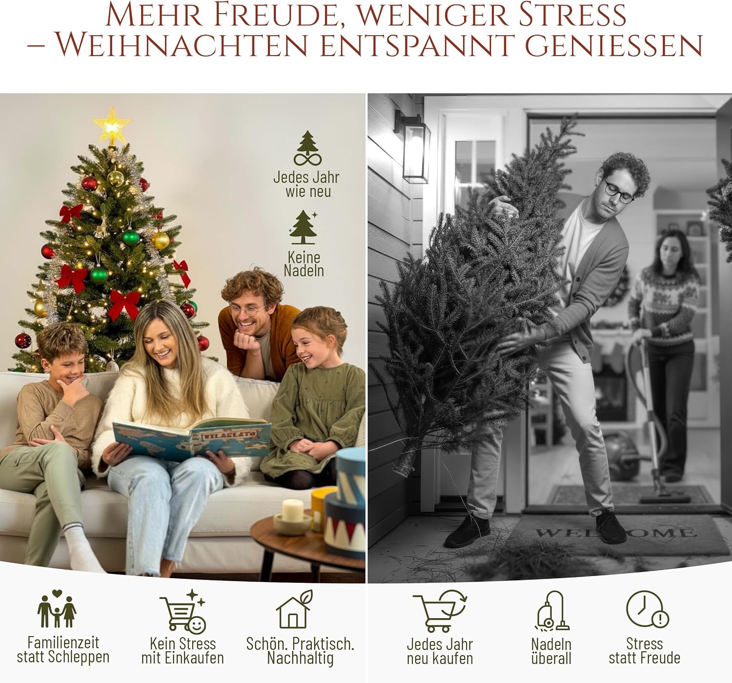 Thumbnail 5 de Premium Weihnachtsbaum künstlich 220 cm mit Holzständer