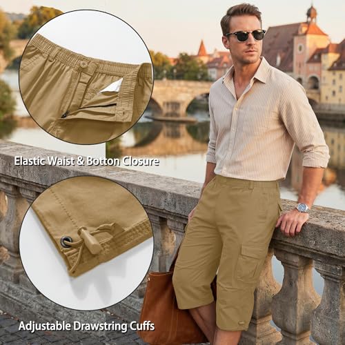 Thumbnail 3 de KEFITEVD Cargo Shorts Mens 3/4 Length – Multi-Pocket Capris