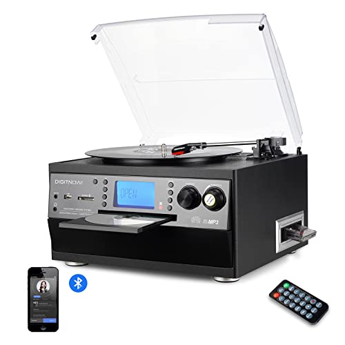 Detalle de DIGITNOW! Giradischi Bluetooth con codifica USB/SD, radio e altoparlanti stereo
