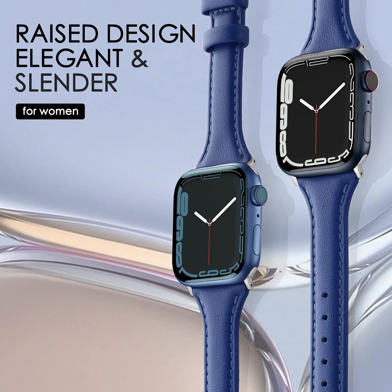 Detalle de Tuocal Genuine Leather Strap for Apple Watch (38/40/41/42mm) – Series 1 to 10 Replacement