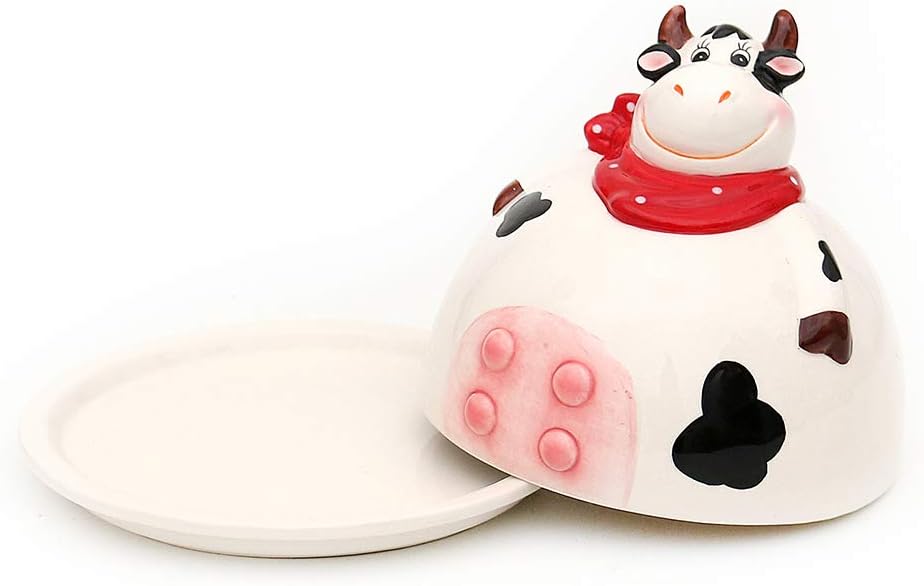 Detalle 2 de Dekohelden24 222501 – ceramiczna maselniczka w kształcie krowy z pokrywką